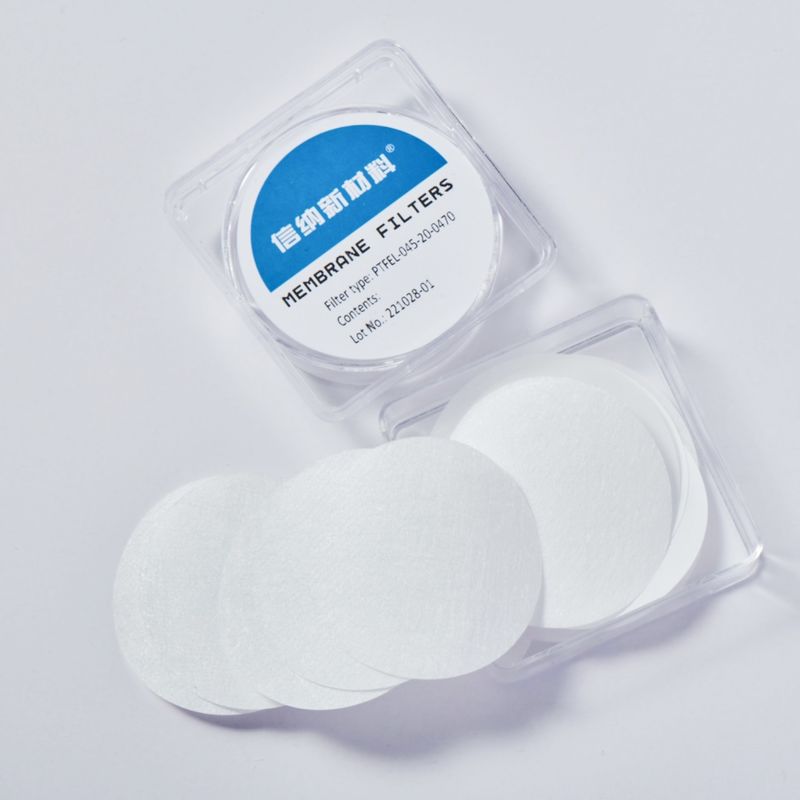 Hydrophobic Polytetrafluoroethylene PTFE Membrane Disc Filter 0.45µm 25mm Dia